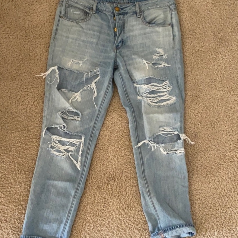 AE ripped mom jeans